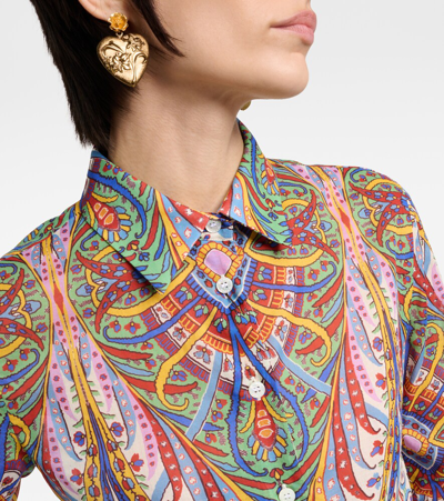 Shop Etro Printed Cotton Shirt In Multicoloured