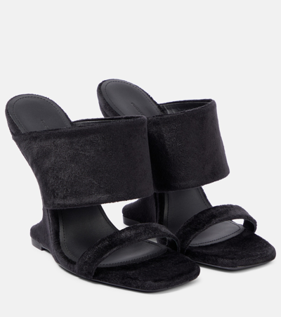 Shop Rick Owens Cantilever Suede Mules In Black