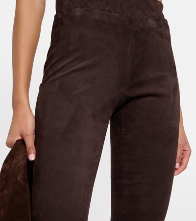 Shop Stouls Carolyn Suede Leggings In Brown