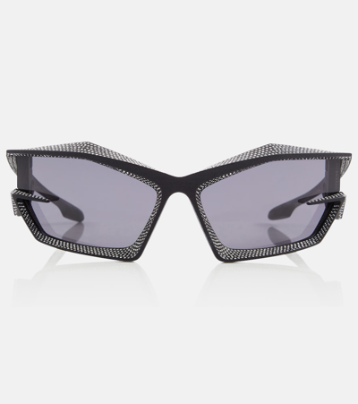 Givenchy Giv Cut Crystal-embellished Shield Sunglasses In Black