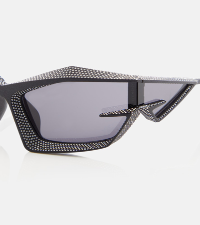 Givenchy Giv Cut Crystal-embellished Shield Sunglasses In Black