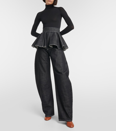 Shop Alaïa Turtleneck Bodysuit In Black