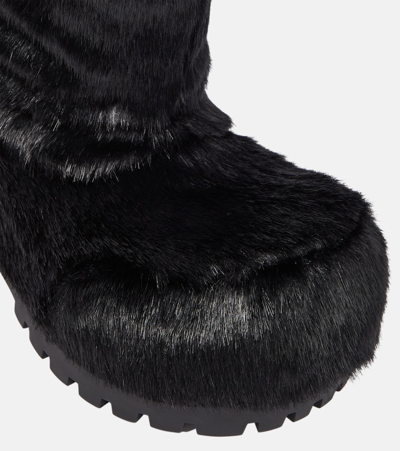 Balenciaga Alaska Faux Fur Snow Boots In Black
