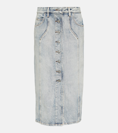 Shop Marant Etoile Vandy Denim Midi Skirt In Blue