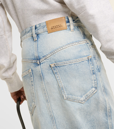 Isabel Marant Étoile Gray Vandy Denim Midi Skirt In Blue