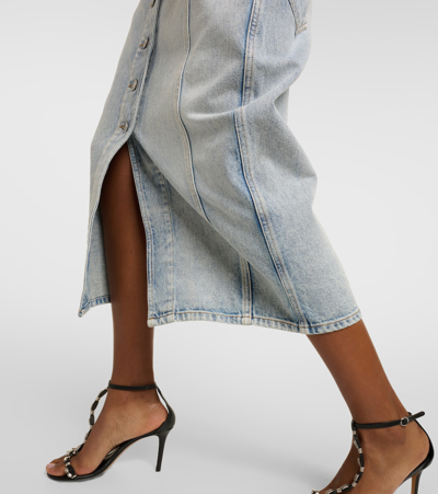 Isabel Marant Étoile Gray Vandy Denim Midi Skirt In Blue