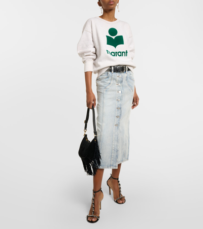 Isabel Marant Étoile Gray Vandy Denim Midi Skirt In Blue