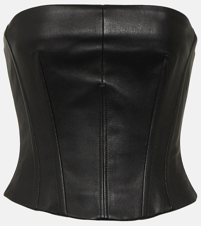 Shop Stouls Rosalia Leather Bustier In Black