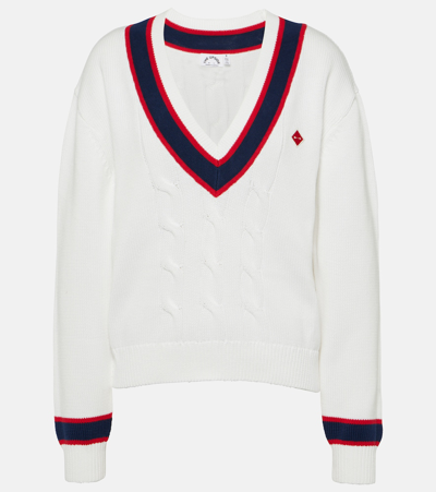 Shop The Upside Deuce Sonny Cable-knit Cotton Sweater In White