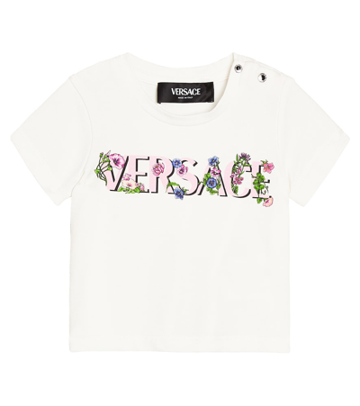Shop Versace Baby Cotton-blend Jersey T-shirt In Multicoloured
