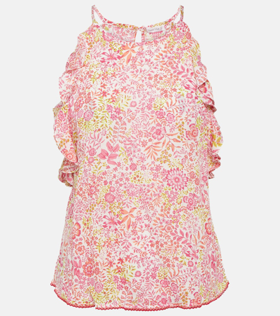 Poupette St Barth Alida Floral Top In White