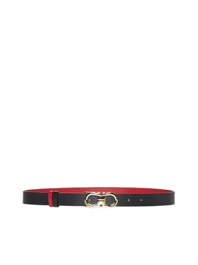 Shop Ferragamo Belts In Nero || Flame Red