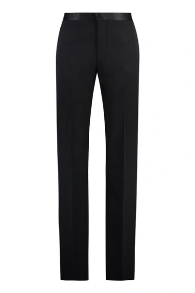 Shop Givenchy Tailored Wool Trousers In Black