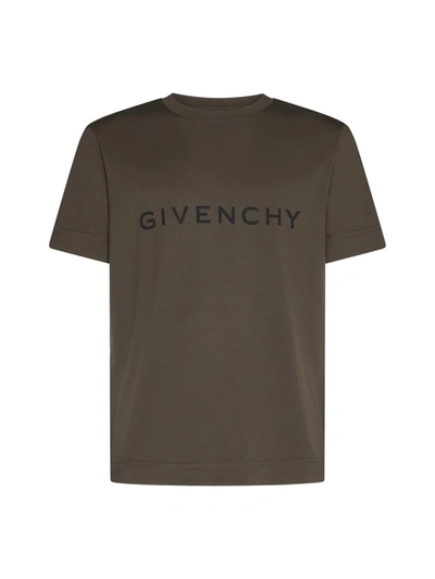Shop Givenchy T-shirts And Polos In Khaki
