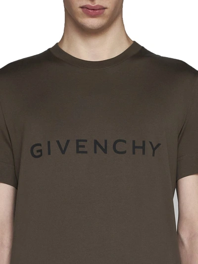 Shop Givenchy T-shirts And Polos In Khaki