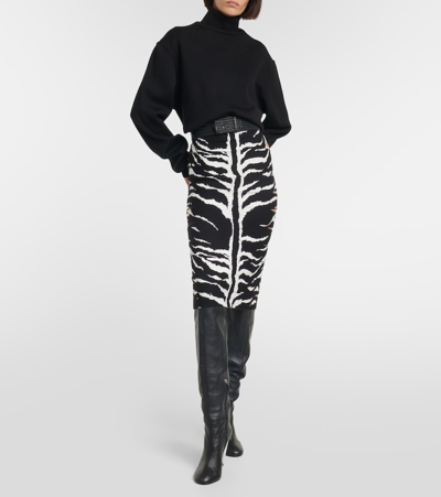 Alaïa Wool-blend Turtleneck Sweater In Black