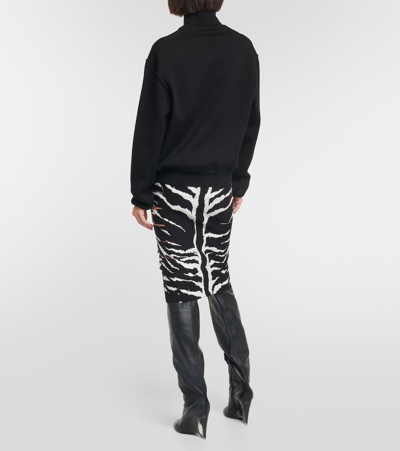 Shop Alaïa Wool-blend Turtleneck Sweater In Black
