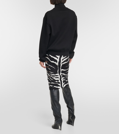 Alaïa Wool-blend Turtleneck Sweater In Black