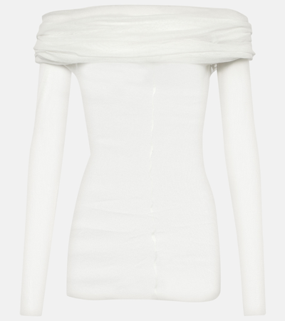 Shop Christopher Esber Draped Silk Top In White