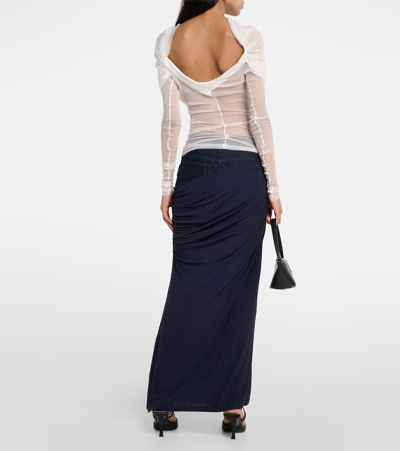 Christopher Esber Draped Silk Top In White