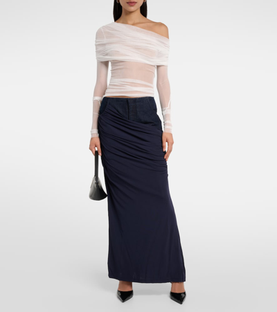 Christopher Esber Draped Silk Top In White