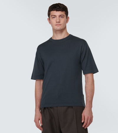 Shop John Smedley Tindall Cotton Jersey T-shirt In Grey