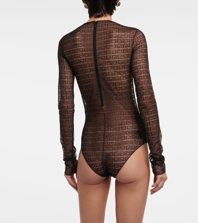 Shop Givenchy 4g Lace Bodysuit In Black