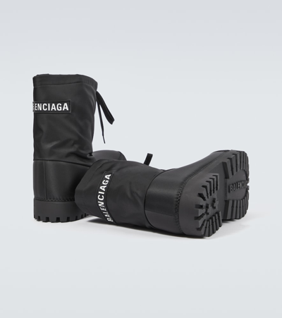 Balenciaga Logo Patch Alaska Ankle Boots In Black