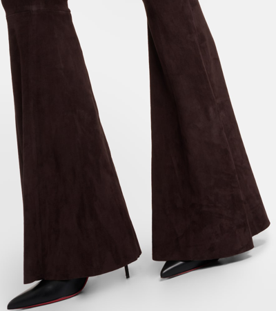 Stouls Cherilyn High-rise Suede Flared Pants In Brown