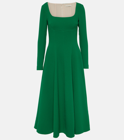 Shop Emilia Wickstead Kylee Crêpe Midi Dress In Green