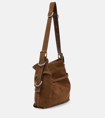 Shop Givenchy Voyou Medium Suede Shoulder Bag In Brown