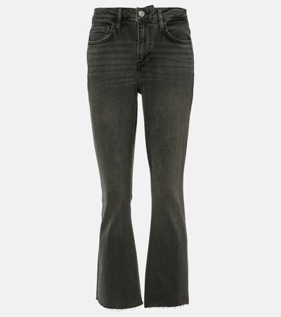 Shop Frame Le Crop Flare Bootcut Jeans In Black