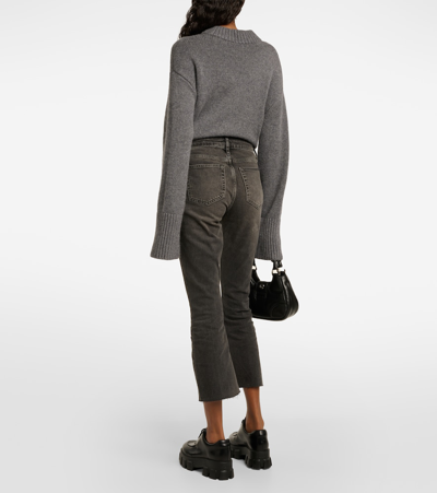 Frame Denim Le Crop Tinsley Mini Bootcut Jean In Black