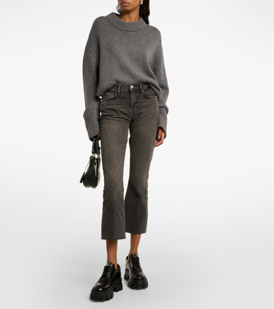 Frame Denim Le Crop Tinsley Mini Bootcut Jean In Black