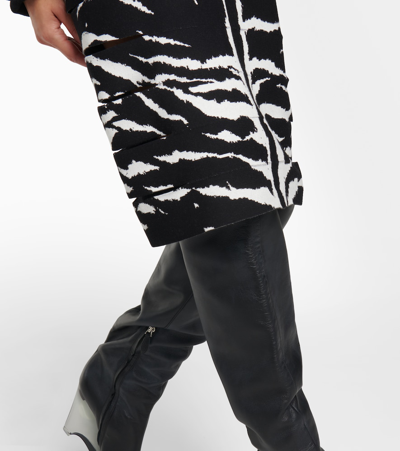 Alaïa Zebra-print Pencil Skirt With Cutout Detail In Multicoloured