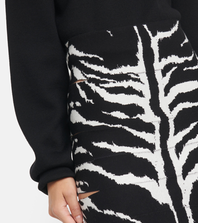 Alaïa Zebra-print Pencil Skirt With Cutout Detail In Multicoloured