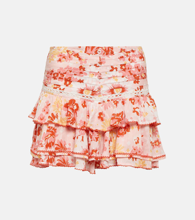 Poupette St Barth Alizee Ruffled Miniskirt In Pink
