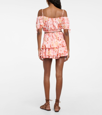 Shop Poupette St Barth Alizee Ruffled Miniskirt In Pink