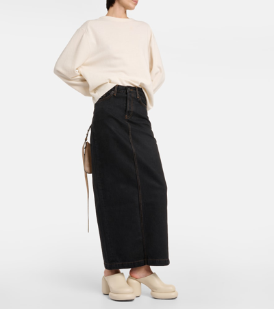 Wardrobe.nyc Denim Maxi Skirt In Black