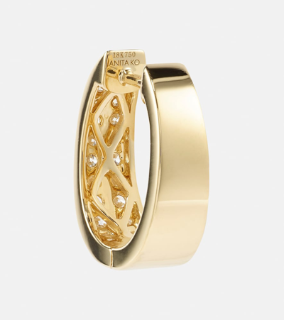 Anita Ko Meryl Small 18kt Gold Huggie Earrings With Diamonds In Gold