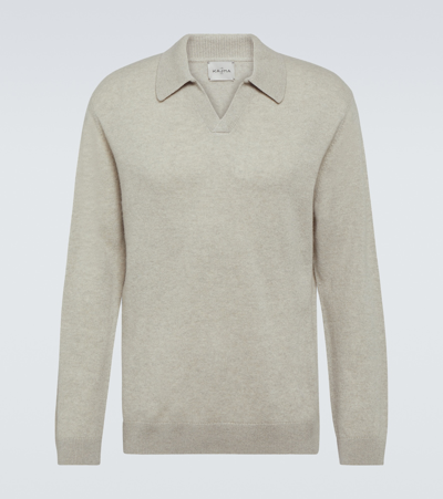 Shop Le Kasha Gibson Cashmere Polo Sweater In Neutrals