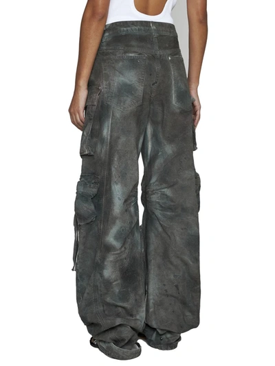 Shop Attico The  Jeans In Stained Green Comouflage