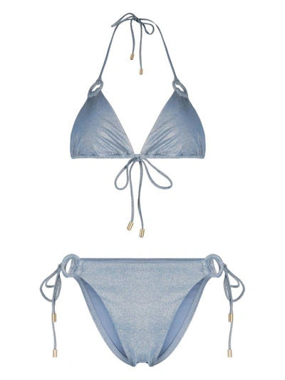 Shop Zimmermann Lurex Ring Bikini Clothing In Blue