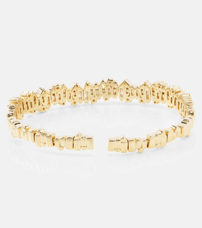 Suzanne Kalan Shimmer Audrey 18kt Gold Bangle With Diamonds In Gold