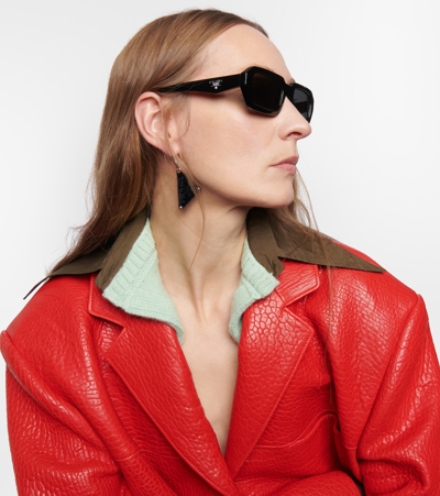 Prada Eckige Sonnenbrille In Schwarz