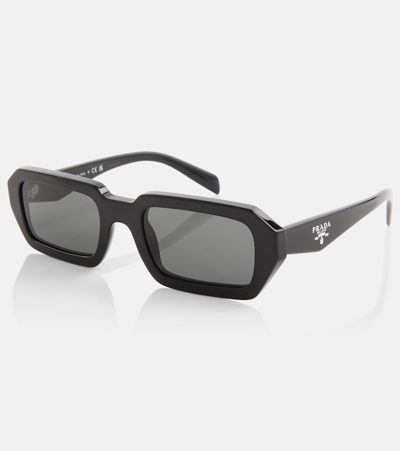 Prada Eckige Sonnenbrille In Schwarz