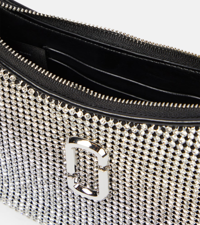 Shop Marc Jacobs The Curve Small Embellished Shoulder Bag In Silver