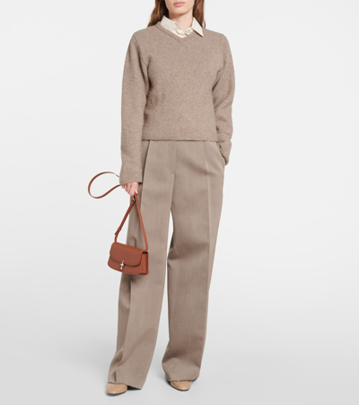 The Row Sofia Leather Crossbody Bag In Brown