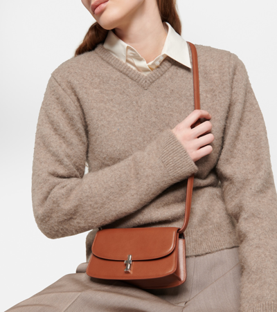 The Row Sofia Leather Crossbody Bag In Brown