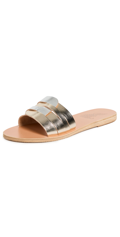 Shop Ancient Greek Sandals Filenada Slides Silver/platinum